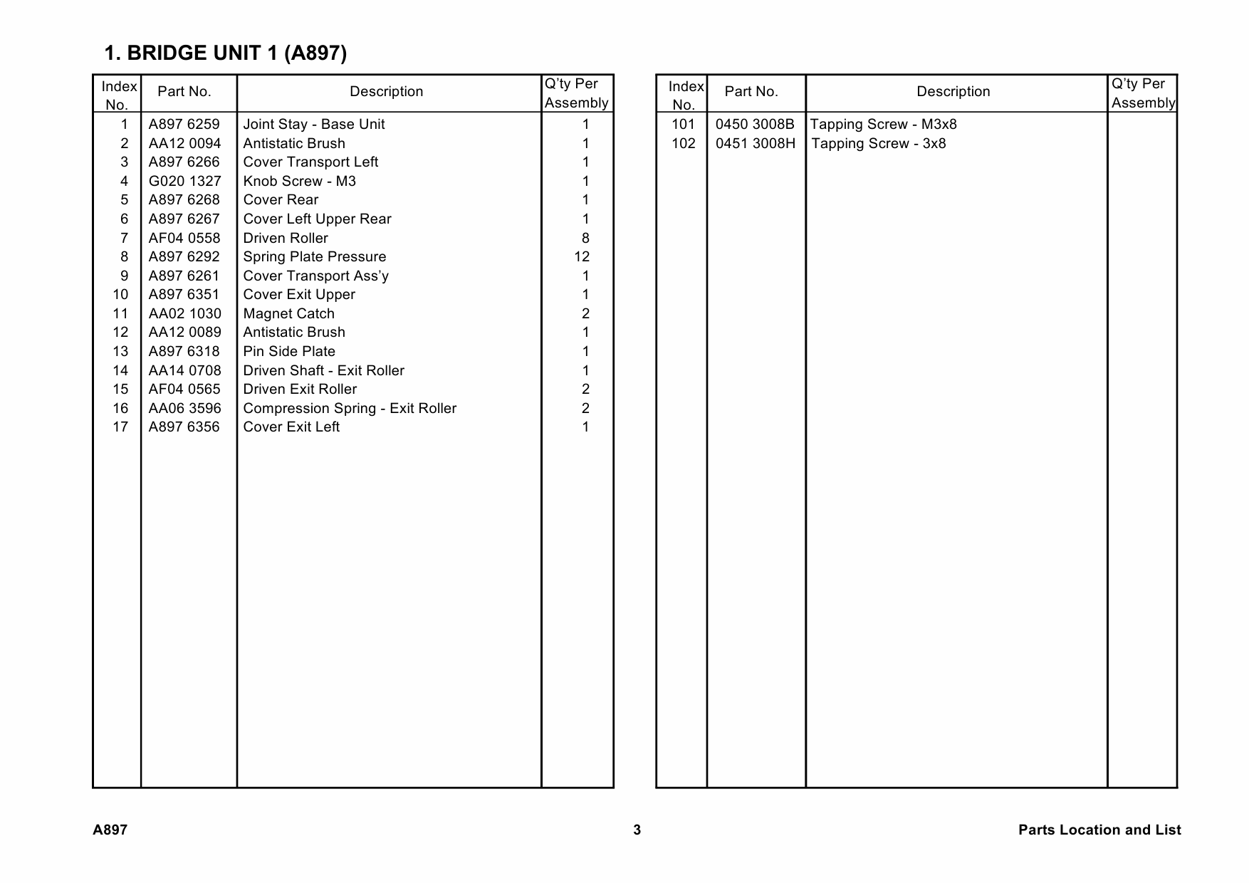 RICOH Options A897 BRIDGE-UNIT-TYPE-270 Parts Catalog PDF download-2